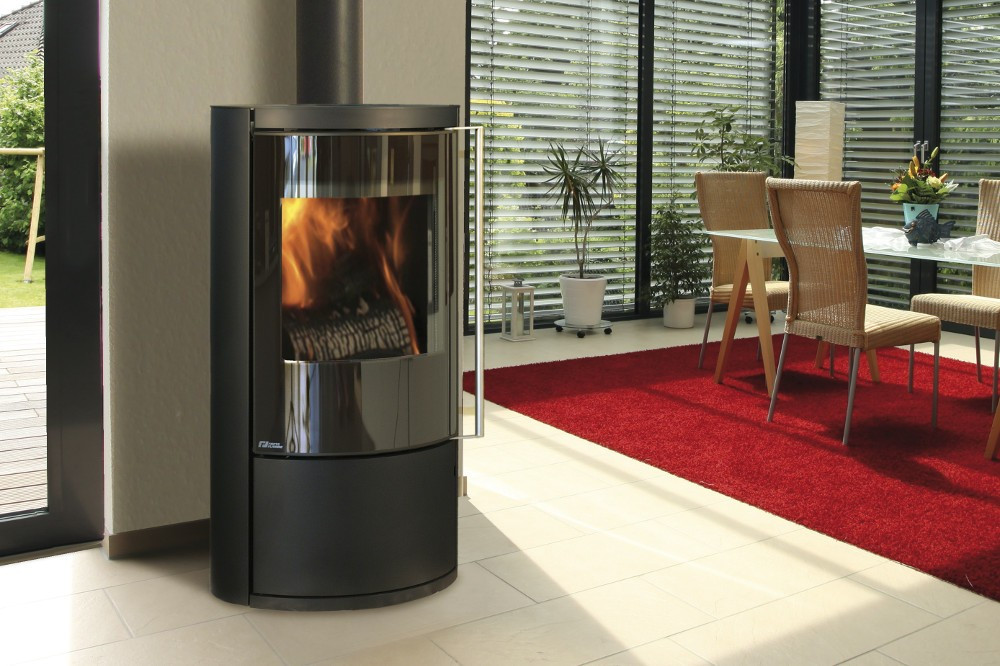 Poêle à bois Mesa porte verre sérigraphié