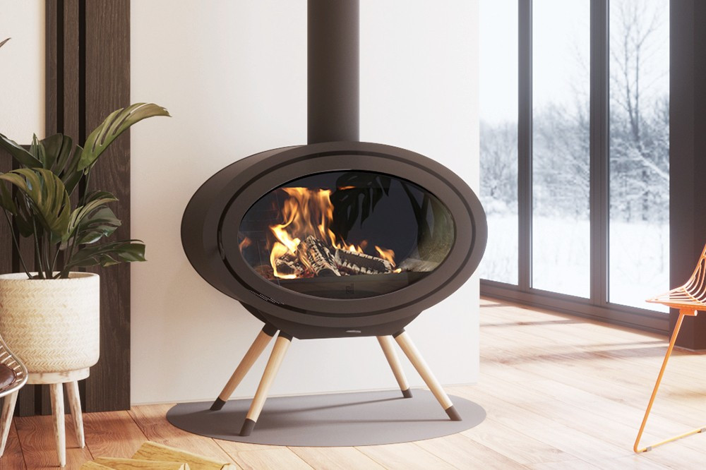 Poêle à bois Oval Front supports multiples