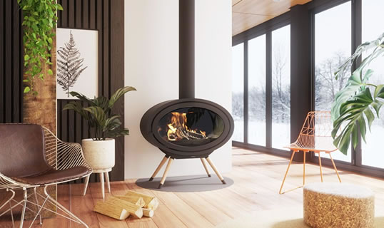 Photo 2 — Poêle à bois Oval Front supports multiples